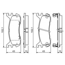 0 986 494 341 BOSCH Комплект гальмівних колодок, дискове гальмо