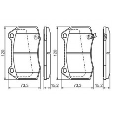 0 986 494 310 BOSCH Комплект гальмівних колодок, дискове гальмо