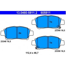 13.0460-5811.2 ATE Комплект гальмівних колодок, дискове гальмо