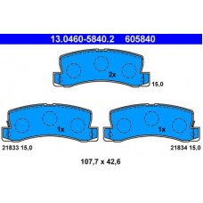 13.0460-5840.2 ATE Комплект гальмівних колодок, дискове гальмо