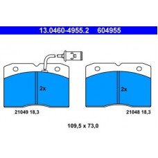 13.0460-4955.2 ATE Комплект гальмівних колодок, дискове гальмо