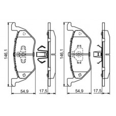 0 986 494 683 BOSCH Комплект гальмівних колодок, дискове гальмо