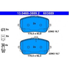 13.0460-3889.2 ATE Комплект гальмівних колодок, дискове гальмо