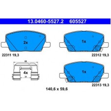 13.0460-5527.2 ATE Комплект гальмівних колодок, дискове гальмо