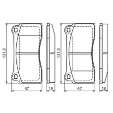 0 986 494 353 BOSCH Комплект гальмівних колодок, дискове гальмо