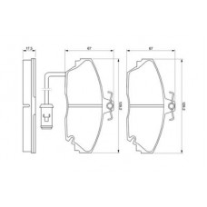 0 986 424 182 BOSCH Комплект гальмівних колодок, дискове гальмо