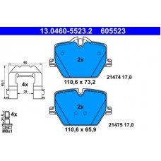 13.0460-5523.2 ATE Комплект гальмівних колодок, дискове гальмо