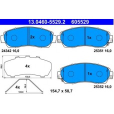 13.0460-5529.2 ATE Комплект гальмівних колодок, дискове гальмо