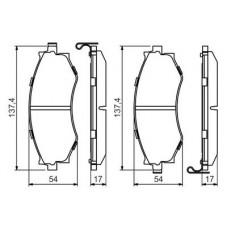 0 986 494 571 BOSCH Комплект гальмівних колодок, дискове гальмо