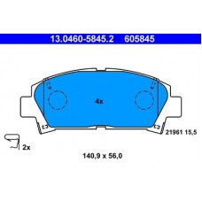 13.0460-5845.2 ATE Комплект гальмівних колодок, дискове гальмо