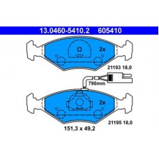 13.0460-5410.2 ATE Комплект гальмівних колодок, дискове гальмо