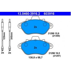 13.0460-3916.2 ATE Комплект гальмівних колодок, дискове гальмо