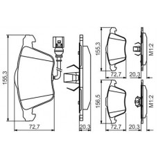 0 986 495 261 BOSCH Комплект гальмівних колодок, дискове гальмо