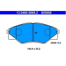 13.0460-5668.2 ATE Комплект гальмівних колодок, дискове гальмо