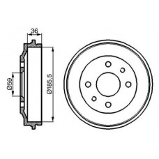 0986477055 BOSCH Гальмівний барабан