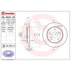 08.A534.21 BREMBO Гальмівний диск