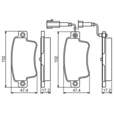 0 986 495 355 BOSCH Комплект гальмівних колодок, дискове гальмо