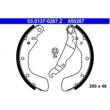 03.0137-0267.2 ATE Комплект гальмівних колодок