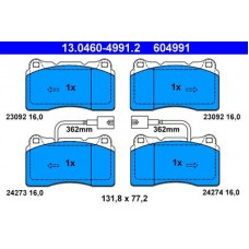 13.0460-4991.2 ATE Комплект гальмівних колодок, дискове гальмо