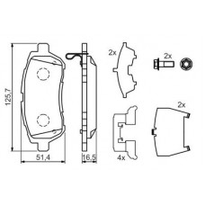 0 986 494 320 BOSCH Комплект гальмівних колодок, дискове гальмо