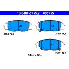 13.0460-5755.2 ATE Комплект гальмівних колодок, дискове гальмо