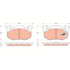 GDB1305 TRW TRW PEUGEOT Тормозные колодки дисковые 205,306,309 задн.