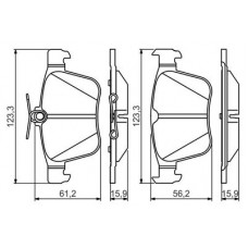 0 986 495 346 BOSCH Комплект гальмівних колодок, дискове гальмо