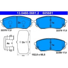 13.0460-5681.2 ATE Комплект гальмівних колодок, дискове гальмо