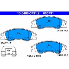 13.0460-5791.2 ATE Комплект гальмівних колодок, дискове гальмо