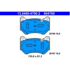 13.0460-4700.2 ATE Комплект гальмівних колодок, дискове гальмо