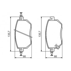 0 986 494 366 BOSCH Комплект гальмівних колодок, дискове гальмо