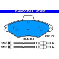 13.0460-3956.2 ATE Комплект гальмівних колодок, дискове гальмо