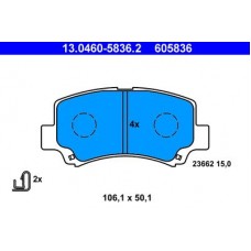 13.0460-5836.2 ATE Комплект гальмівних колодок, дискове гальмо