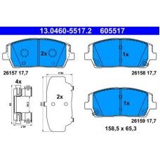 13.0460-5517.2 ATE Комплект гальмівних колодок, дискове гальмо