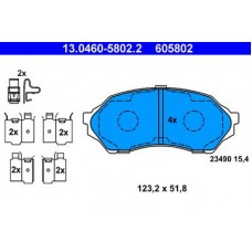 13.0460-5802.2 ATE Комплект гальмівних колодок, дискове гальмо