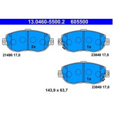 13.0460-5500.2 ATE Комплект гальмівних колодок, дискове гальмо