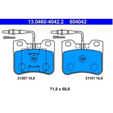 13.0460-4042.2 ATE Комплект гальмівних колодок, дискове гальмо