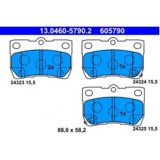 13.0460-5790.2 ATE Комплект гальмівних колодок, дискове гальмо