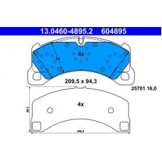 13.0460-4895.2 ATE Комплект гальмівних колодок, дискове гальмо