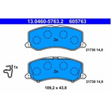 13.0460-5763.2 ATE Комплект гальмівних колодок, дискове гальмо