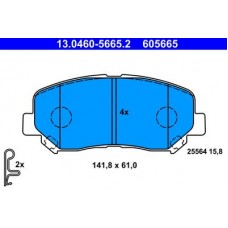 13.0460-5665.2 ATE Комплект гальмівних колодок, дискове гальмо
