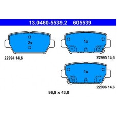 13.0460-5539.2 ATE Комплект гальмівних колодок, дискове гальмо