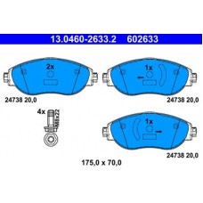 13.0460-2633.2 ATE Комплект гальмівних колодок, дискове гальмо