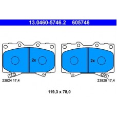 13.0460-5746.2 ATE Комплект гальмівних колодок, дискове гальмо