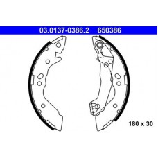 03.0137-0386.2 ATE Комплект гальмівних колодок