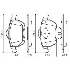 0 986 494 390 BOSCH Комплект гальмівних колодок, дискове гальмо