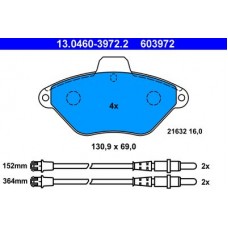 13.0460-3972.2 ATE Комплект гальмівних колодок, дискове гальмо