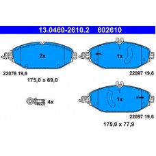 13.0460-2610.2 ATE Комплект гальмівних колодок, дискове гальмо