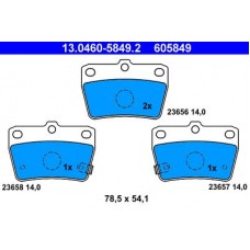 13.0460-5849.2 ATE Комплект гальмівних колодок, дискове гальмо
