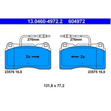 13.0460-4972.2 ATE Комплект гальмівних колодок, дискове гальмо